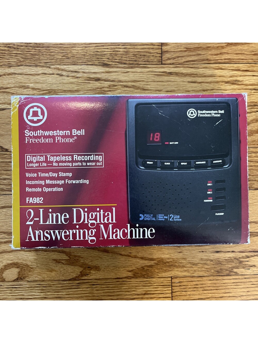 Digital Answering Machine 2-Line Southwestern Bell Freedom Phone FA982 NEW Voice